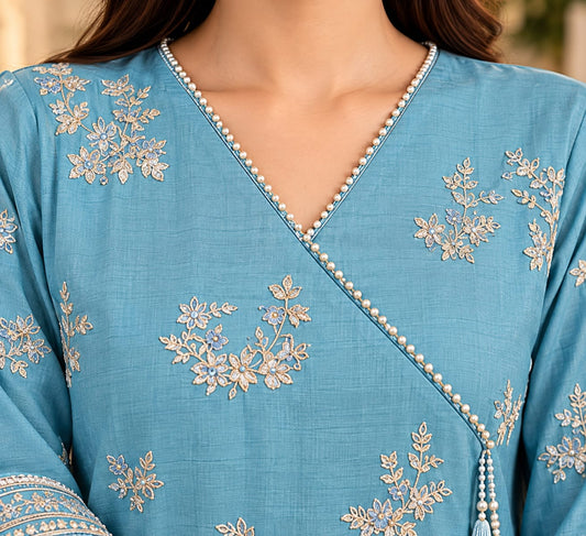 Raw Silk EMB shirt (Small)