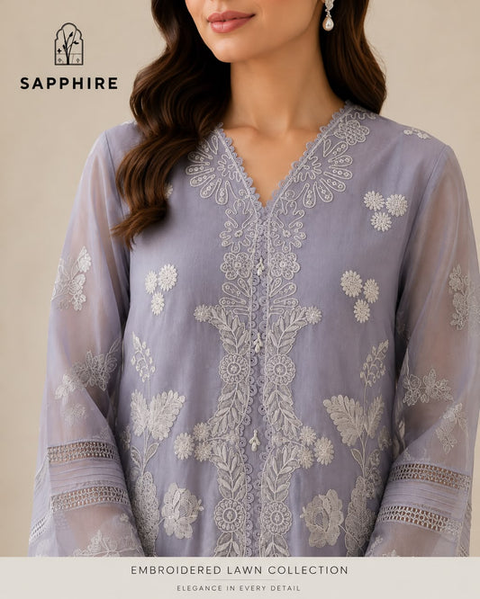 organza 2pcs Embroided