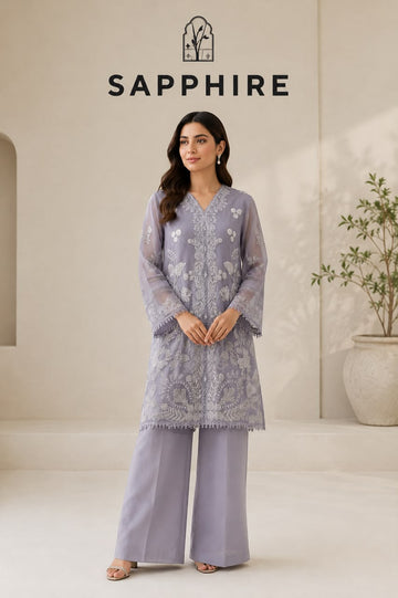 organza 2pcs Embroided